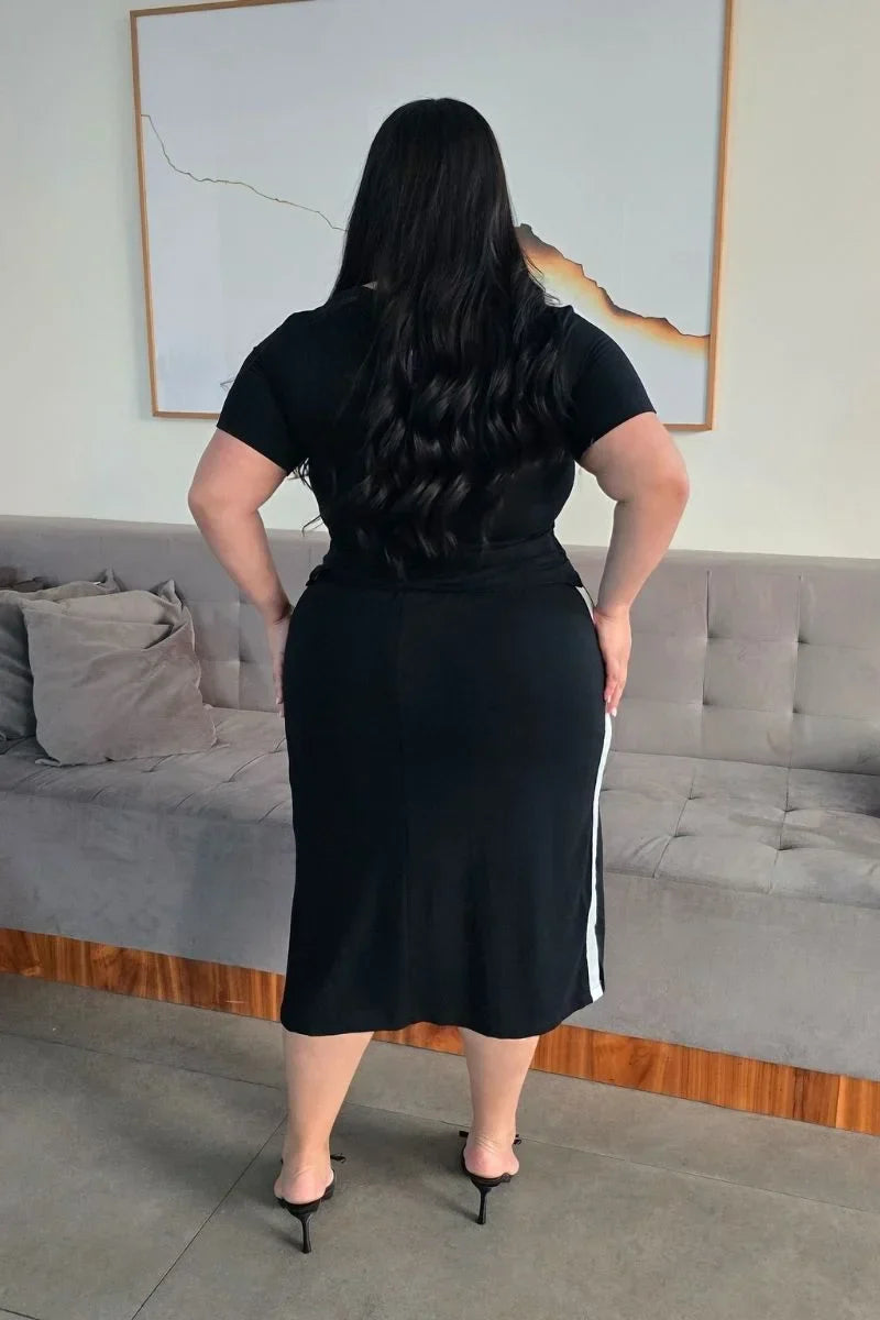 Conjunto Tamires Preto em Malha Moletinho