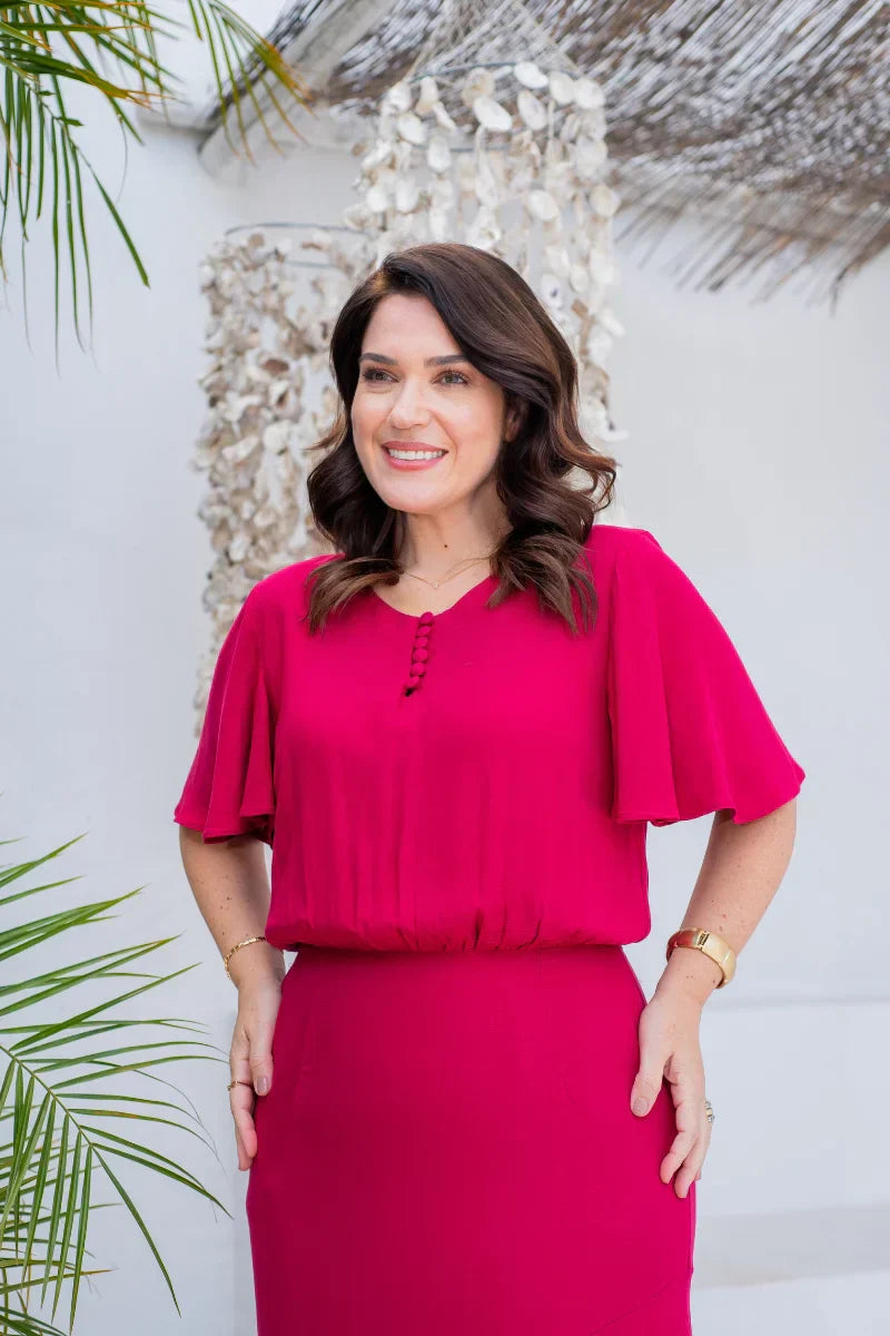 Vestido Adèle Cereja Longo Sereia