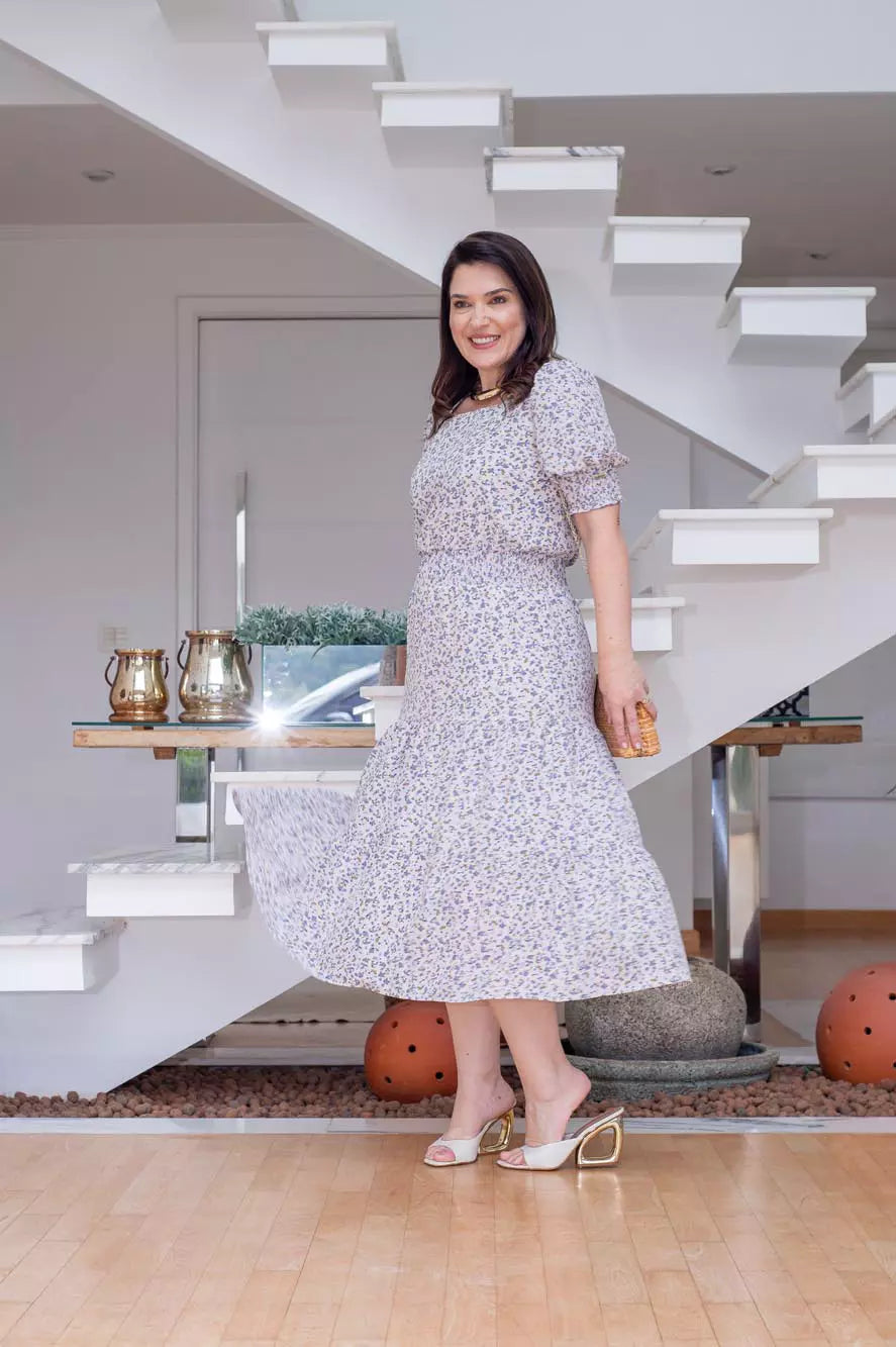 VESTIDO MAXI MIDI COM MARIAS BRANCO