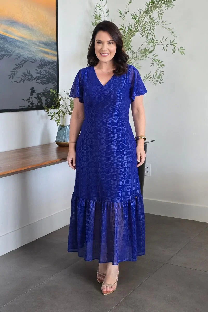 Vestido Azul Royal em Tule Diana