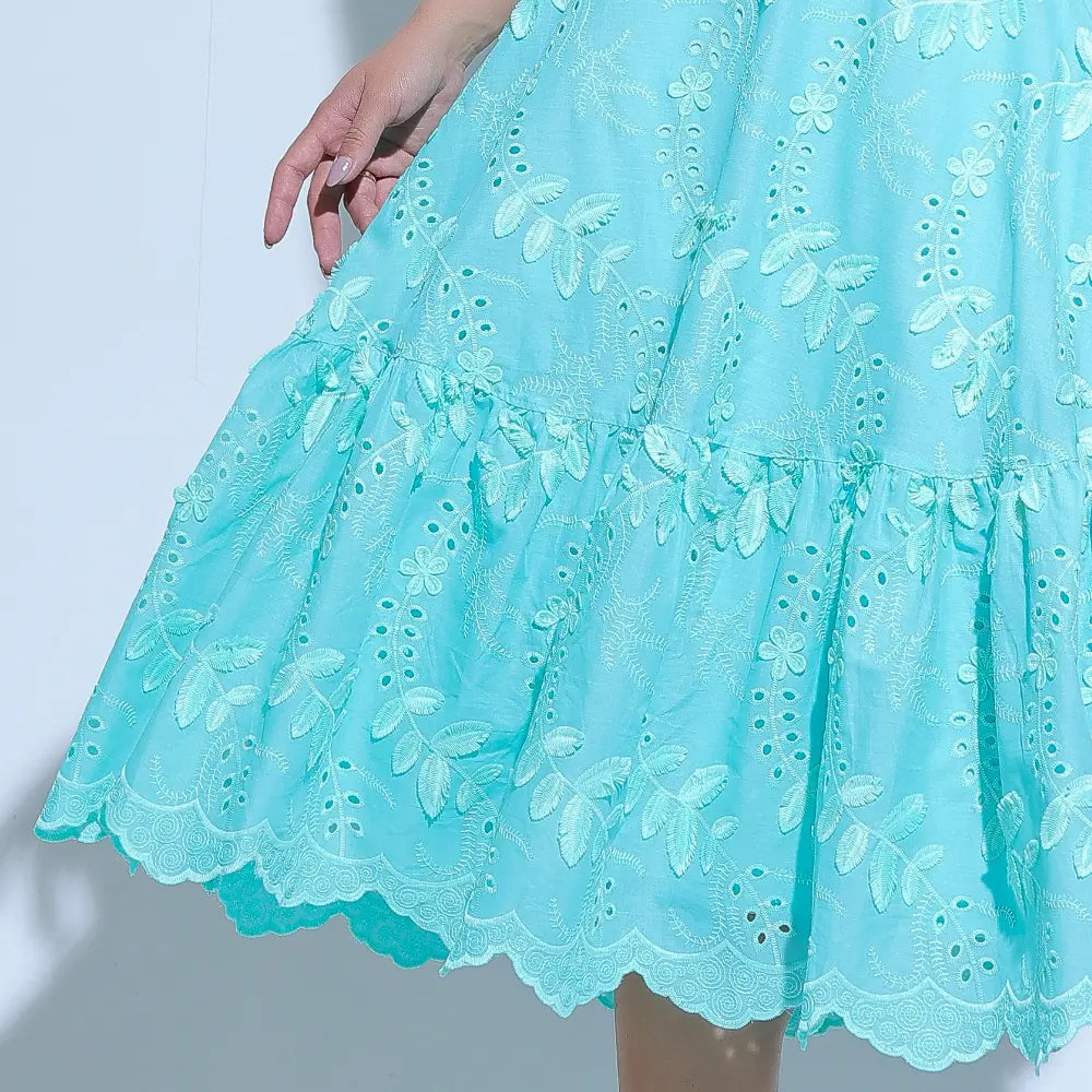 Conjunto Feminino Richelieu 3D Menta Bordado Luma - FL33