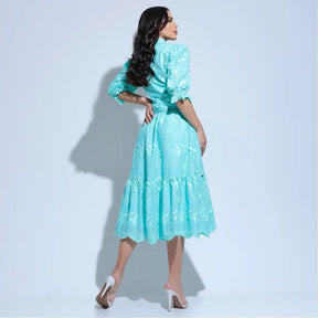 Conjunto Feminino Richelieu 3D Menta Bordado Luma - FL33