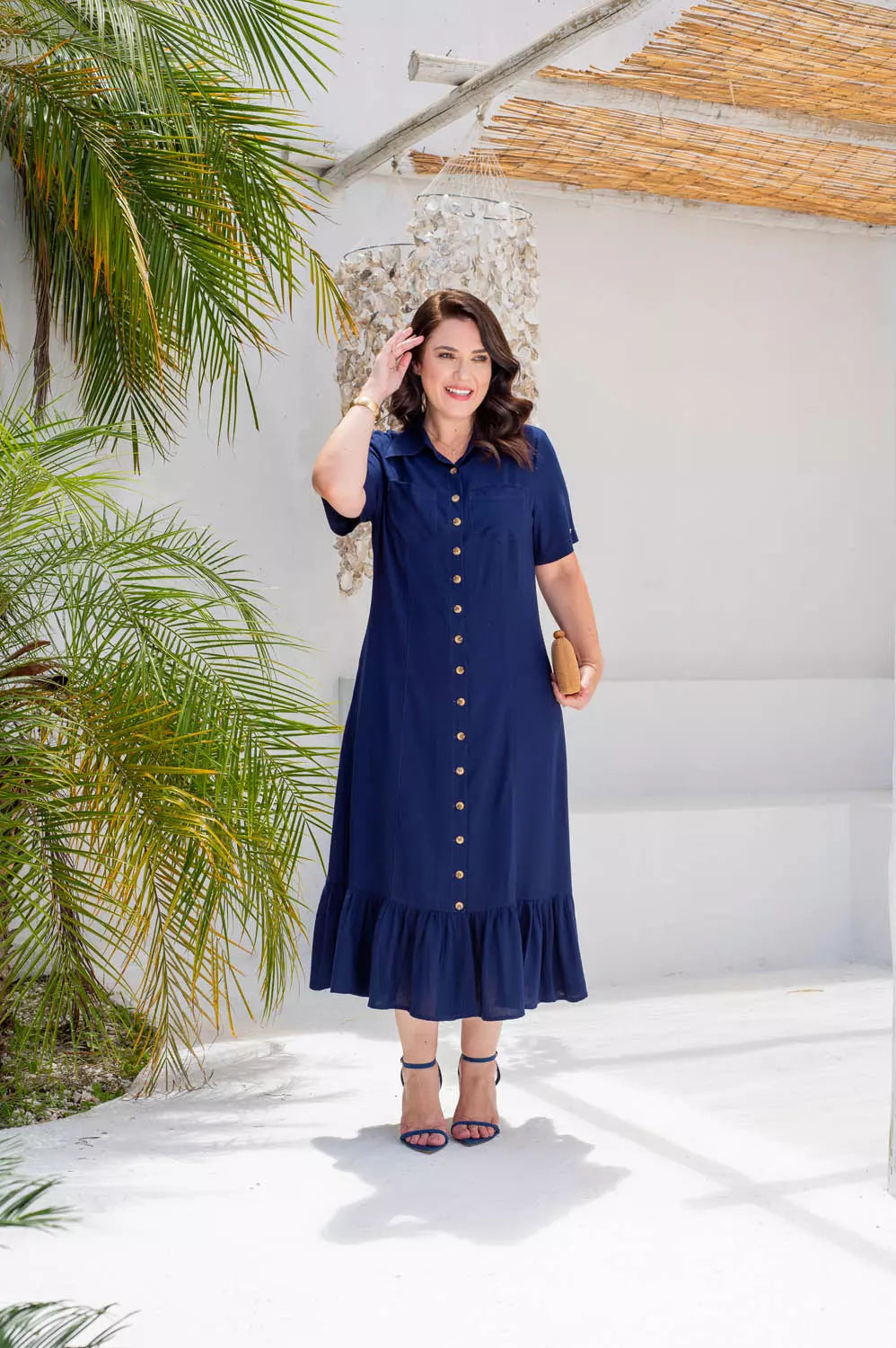 CHEMISE COM RECORTES E BABADO